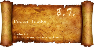 Becza Teodor névjegykártya
